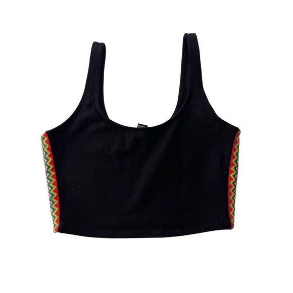 1654 Forever 21 Zigzag-Trim Crop Top Size Small - Picture 2 of 4